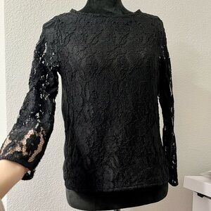 Elegant Black Lace Women's Top